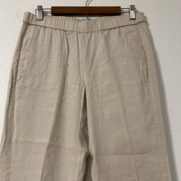 J Jill Linen Stretch Pullon Pants Womens Small Elastic Waist Beachy Vacation - Picture 2 of 13